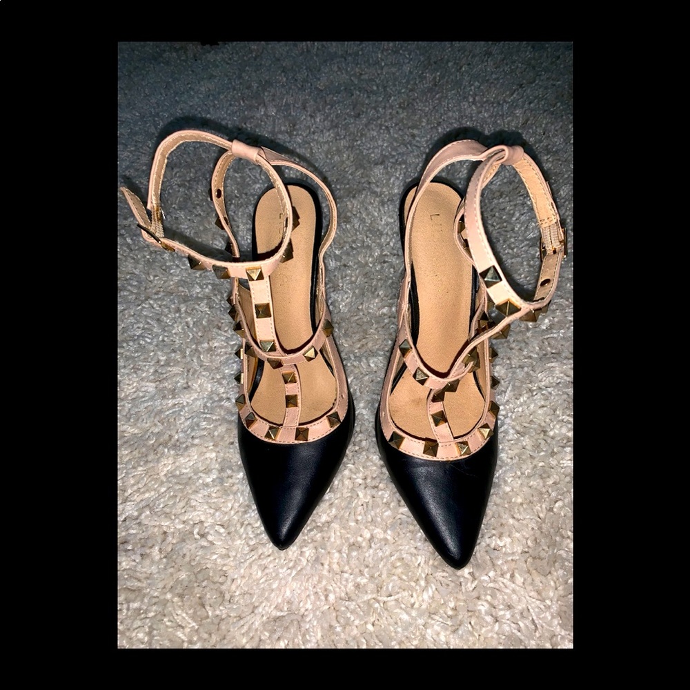 Lola shoetique black studded heels